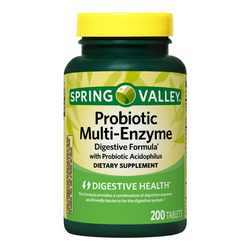 Spring Valley Probiotic Multi-Enzyme Digestive Formula, 200 Tablets