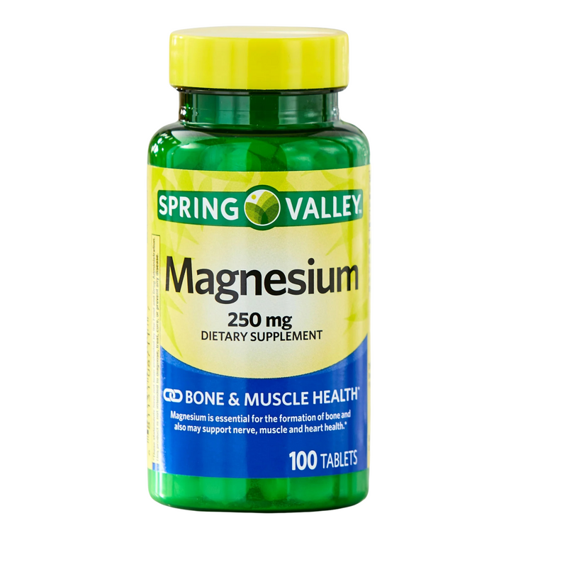 Spring Valley Magnesium 250mg, Bone & Muscle Health, 100 Tablets