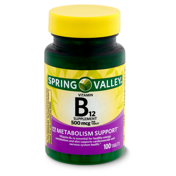 Spring Valley Vitamin B12 500mcg, 100 Tablets