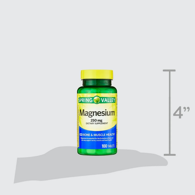 Spring Valley Magnesium 250mg, Bone & Muscle Health, 100 Tablets