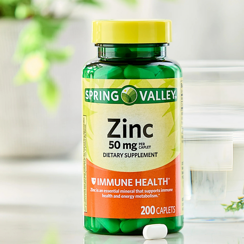 Spring Valley Zinc 50mg for Immune Health, 200 Caplets