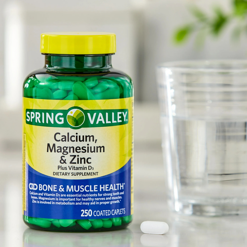 Spring Valley Calcium, Magnesium & Zinc + Vitamin D3, 250 Caplets