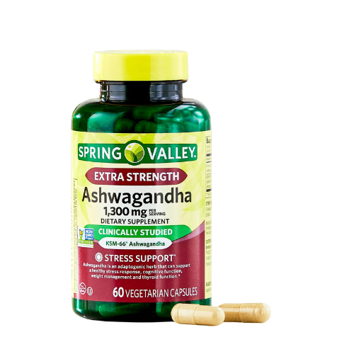 Spring Valley Extra Strength Ashwagandha 1300 mg, 60 Veg Capsules Stress & Wellness