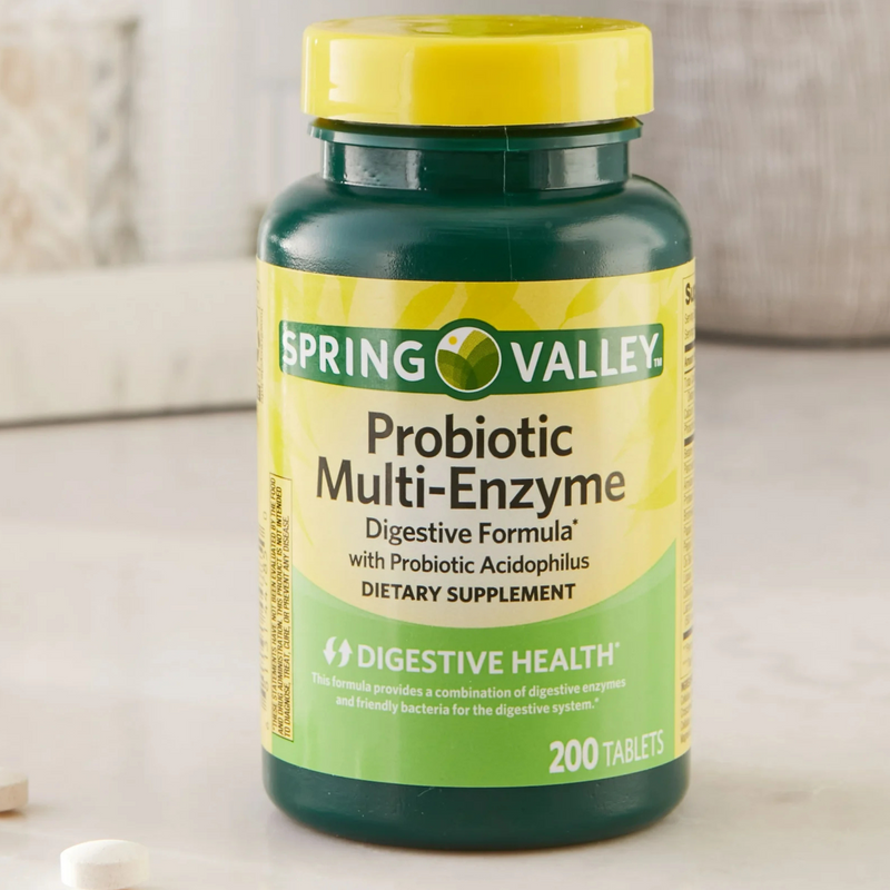 Spring Valley Probiotic Multi-Enzyme Digestive Formula, 200 Tablets