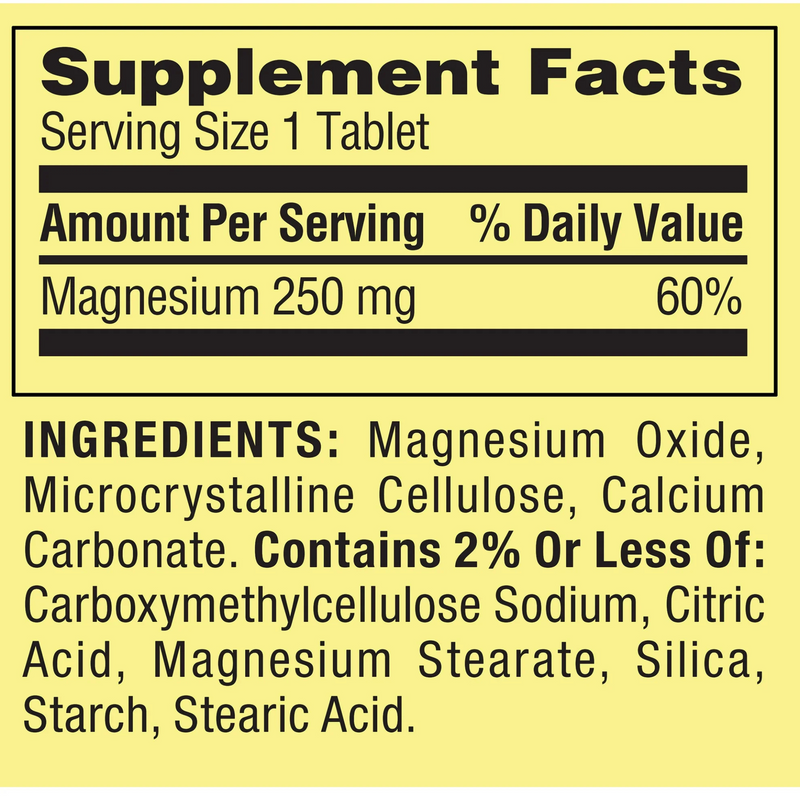 Spring Valley Magnesium 250mg, Bone & Muscle Health, 100 Tablets